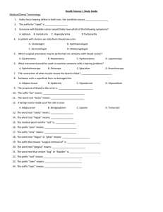 Health Science 1 Study Guide Medical/Dental Terminology