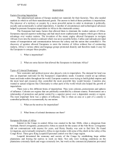AP World  Imperialism Factors Favoring Imperialism