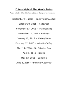 Future Night @ The Woods Dates  October 30, 2015 – Halloween