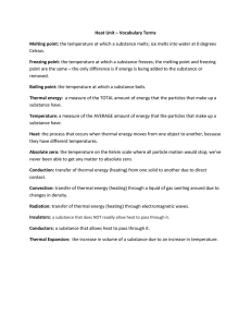 Heat Unit Vocabulary: Science Terms Explained