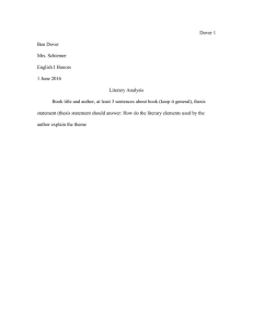 Dover 1 Ben Dover Mrs. Schiemer English I Honors