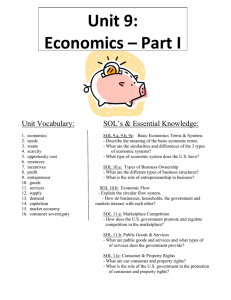 SOL’s &amp; Essential Knowledge: Unit Vocabulary: