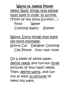 Needs vs. Wants Poster: Understanding Basic Economics