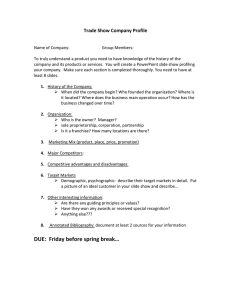 Trade Show Company Profile Assignment