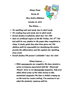 Class News Room 36 Mrs. Roth’s Children October 10, 2014