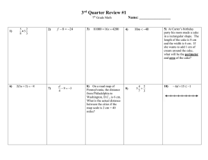 3 Quarter Review #1  Name: _________________
