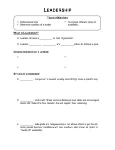 L  EADERSHIP W