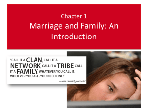Marriage and Family: An Introduction Chapter 1
