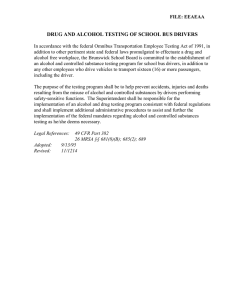 DRUG AND ALCOHOL TESTING OF SCHOOL BUS DRIVERS