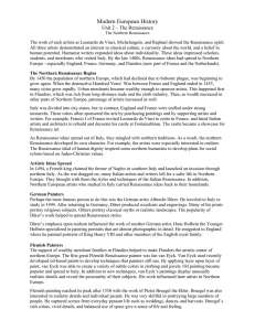 Modern European History Unit 2 – The Renaissance