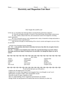 Electricity & Magnetism Unit Sheet: Middle School Physics
