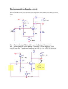 Finding output impedance for a circuit