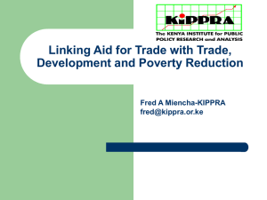 Linking Aid for Trade with Trade, Development and Poverty Reduction
