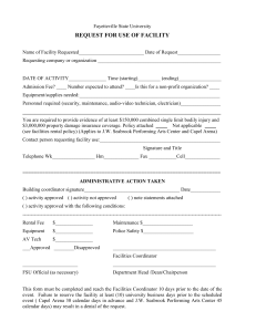 REQUEST FOR USE OF FACILITY