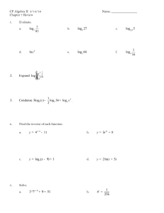 CP Algebra II  3/14/16  Name: ________________ Chapter 7 Review