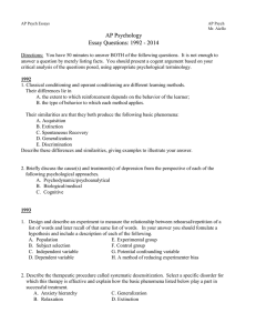 AP Psychology Essay Questions: 1992-2014