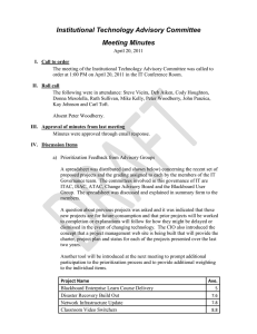 Institutional Technology Advisory Committee Meeting Minutes