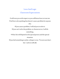 Love And Logic Classroom Expectations