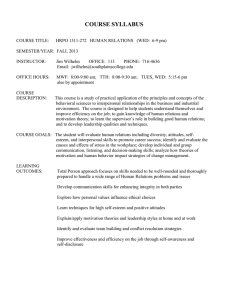 COURSE SYLLABUS