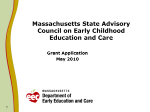 Massachusetts State Advisory Council on Early Childhood Education and Care Grant Application