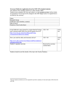 Overseas Fieldwork Application form for STFC DTA funded students group secretary