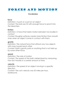 Forces and Motion Vocabulary & Concepts