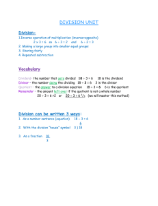 DIVISION UNIT Division-