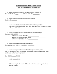Number Sense Test Study Guide