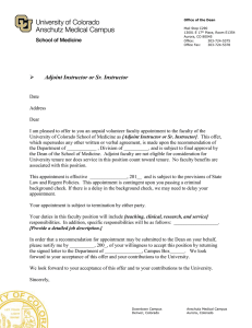  Adjoint Instructor or Sr. Instructor