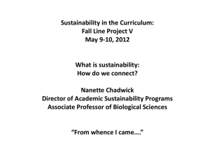Sustainability in the Curriculum: Fall Line Project V May 9-10, 2012