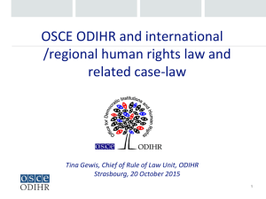 OSCE ODIHR and international /regional human rights law and related case-law