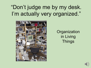 “Don’t judge me by my desk. I’m actually very organized.” Organization in Living