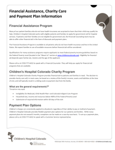 Financial Assistance, Charity Care and Payment Plan Information  Financial Assistance Program