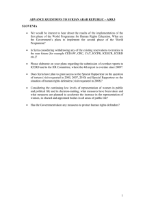 We  would  be  interest  to ... first  phase  of  the  World ... ADVANCE QUESTIONS TO SYRIAN ARAB REPUBLIC – ADD.3
