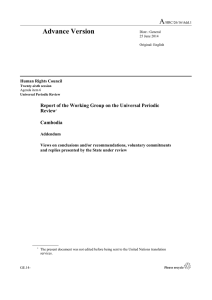 A Advance Version  Report of the Working Group on the Universal Periodic