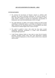   We  welcome  the  Government ... legislation  that  would  re-criminalise  defamation. ... ADVANCE QUESTIONS TO UKRAINE – ADD.2
