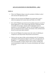 What is the Philippines doing to ensure the enrolment of... and to decrease the high drop-out rate?
