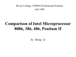 Intel Microprocessor Comparison: 8086, 386, 486, Pentium II
