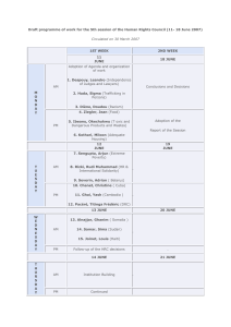 Draft programme of work for the 5th session of the... 1ST WEEK 2ND WEEK Circulated on 30 March 2007