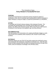 Policy Related to Faculty/Staff ID Card The University of Iowa