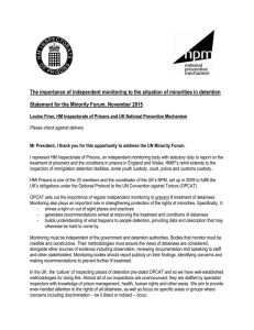 The importance of independent monitoring to the situation of minorities... Statement for the Minority Forum, November 2015