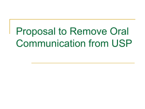 Proposal to Remove Oral Communication from USP