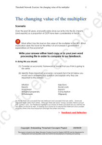 Scenario Threshold Network Exercise: the changing value of the multiplier 1
