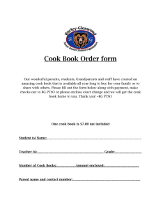 Cook Book Order form