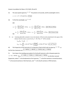 Answers to problems for Waves  # 35, 38,45, 49... 35. The wave speed is given by