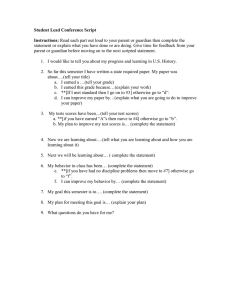 Student Lead Conference Script Instructions: