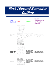 First /Second Semester Outline Dates (tentative)
