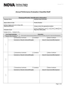 Annual Performance Evaluation Classified Staff Employee/Position Identification Information