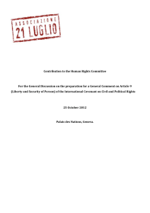Contribution to the Human Rights Committee