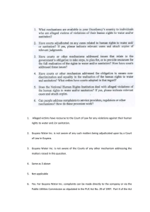 1.   Alleged victims have recourse to the Court... rights to water and /or sanitation.